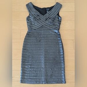 GUC Xscape by Joanna Chen Sleeveless V-Neck Cocktail Dress, Size 14, Hematite